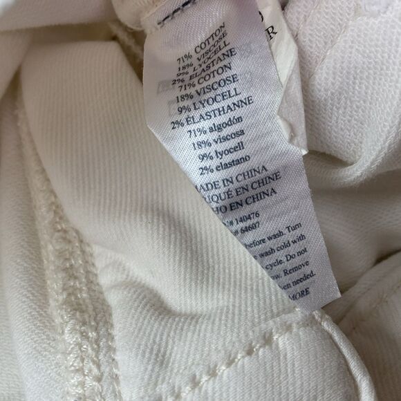 Faherty Stretch Terry Cotton Wide Leg Front Patch Pocket White Pants Size 31 - Picture 7 of 7